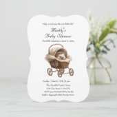 ベビービクトリアンヘッジホッグ赤ちゃんシャワー 招待状 (スタンド正面)