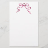 ベビービジネス用ピンクの弓の文具 便箋 (正面)