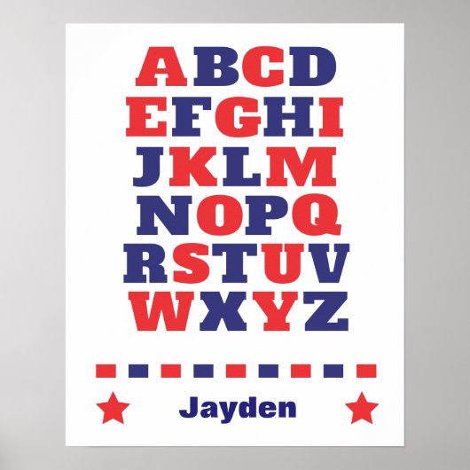 ベビービジュアルアルファベットレッドダークブルーabcポスター ポスター (正面)