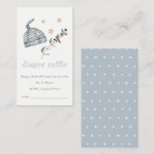 ベビービニーブルーおむつラッフルベビーシャワー エンクロージャーカード (正面/裏面)