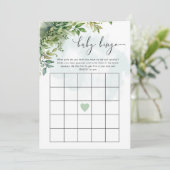 ベビービンゴをテーマにした緑の赤ちゃんシャワーゲーム 招待状 (スタンド正面)