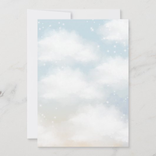 ベビービンゴクラウド9ブルーベビーシャワーゲーム 招待状 (裏面)