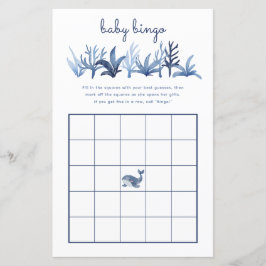 ベビービンゴゲームブルーホエールコーラルパーティーベビーシャワー