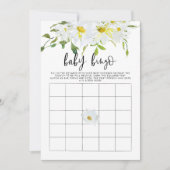 ベビービンゴデイジーベビーシャワーフローラゲームカード 招待状 (正面)