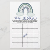 ベビービンゴブルーレインボー男の赤ちゃんシャワーゲーム (正面)