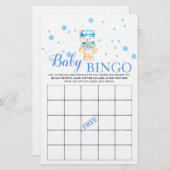 ベビービンゴブルー男の赤ちゃんシャワーゲーム (正面/裏面)