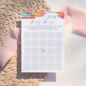 ベビービンゴモダン抽象芸術ピンク&ブルー水色 招待状