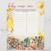 ベビービンゴ&ネームレースワイルドベビーシャワーゲーム チラシ (裏面)