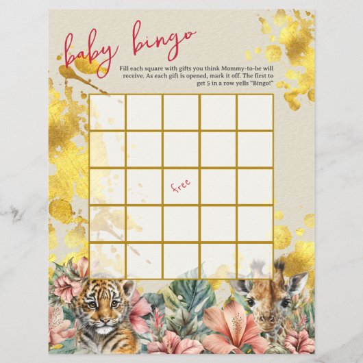 ベビービンゴ&ネームレースワイルドベビーシャワーゲーム チラシ (正面)