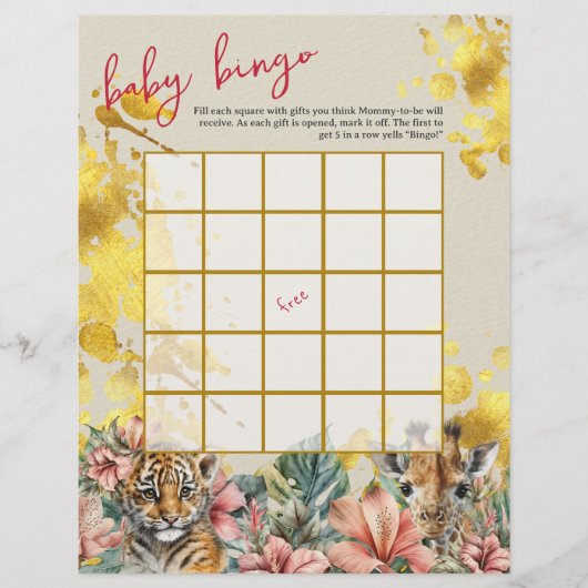 ベビービンゴ&ネームレースワイルドベビーシャワーゲーム チラシ (正面)