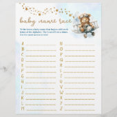 ベビービンゴ&名前レーステディベアベビーシャワーゲーム チラシ (裏面)