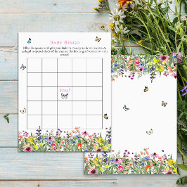 ベビービンゴ |夏のワイルドフラワーと蝶