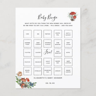 ベビービンゴ   Enchanted Fairy Baby Shower Game