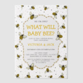 ベビービーかわいいビー柄ジェンダーが明らかにする ベラム紙招待状 (正面)