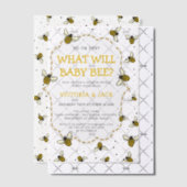 ベビービーかわいいビー柄ジェンダーが明らかにする ベラム紙招待状 (オフセット (招待状))