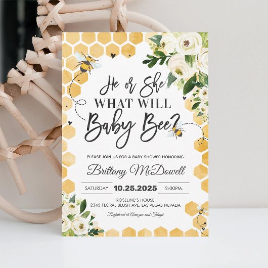 ベビービーのまわりに性別の表示 招待状