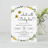 ベビービーの性別が赤ちゃんのシャワーを公開する予定 招待状 (スタンド正面)