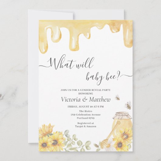 ベビービーひまわり花性別が明らかにする 招待状 (正面)