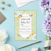 ベビービーイエローギンガムジェンダーの明らかにする アクリル招待状 (インサイチュ (ウェディング))