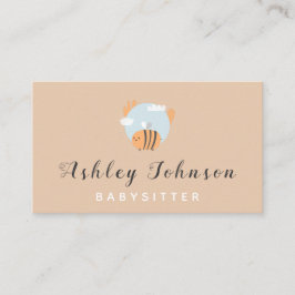 ベビービーイラストレーションベビーシッター託児テーマ 名刺
