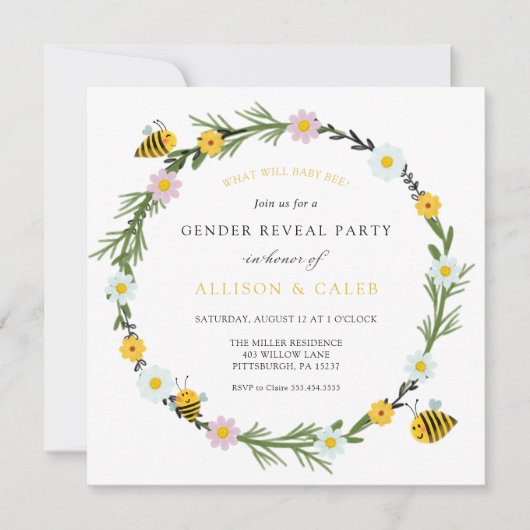 ベビービージェンダーが招待状を明らかにする 招待状 (正面)