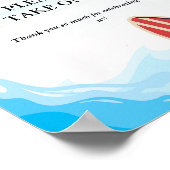 ベビービーチサーフィンボード赤ちゃんシャワーお気に入りサイン ポスター (角)