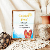 ベビービーチサーフィン搭乗ベビーシャワーお気に入りサイン ポスター