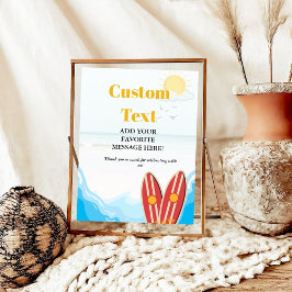 ベビービーチサーフィン搭乗ベビーシャワーお気に入りサイン ポスター