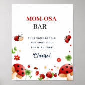 ベビービーチレディーバグ女の子の赤ちゃんシャワーお気に入りサイン ポスター (正面)