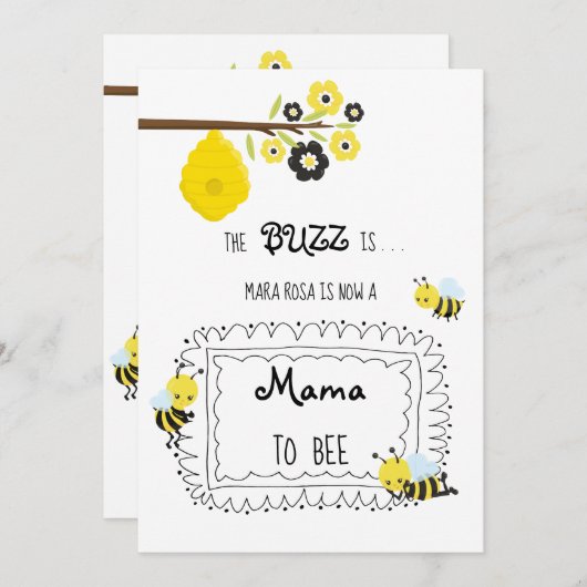 *~*ベビービーママへビーベイビーシャワー招待状 招待状 (正面/裏面)