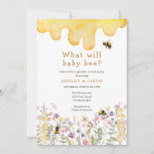 ベビービーワイルドフラワージェンダーの表示 招待状 (正面)