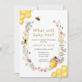 ベビービーワイルドフラワージェンダーの表示 招待状 (正面)