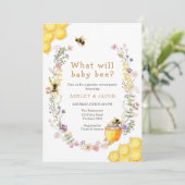 ベビービーワイルドフラワージェンダーの表示 招待状 (スタンド正面)