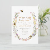 ベビービーワイルドフラワージェンダーの表示 招待状 (スタンド正面)