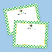 ベビービー名門私立校風のジンガム赤ちゃんシャワーありがとう ノートカード