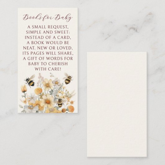ベビービー山花フローラ赤ちゃんシャワー用ブック エンクロージャーカード (正面/裏面)