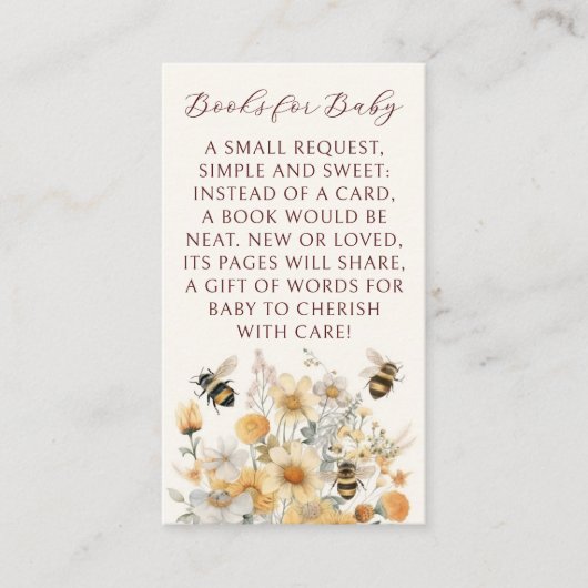 ベビービー山花フローラ赤ちゃんシャワー用ブック エンクロージャーカード (正面)