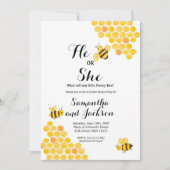 ベビービー性別がシャワーを明らかにする 招待状 (正面)