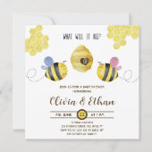 ベビービー性別が赤ちゃんのシャワーの招待明らかにする何 招待状 (正面)