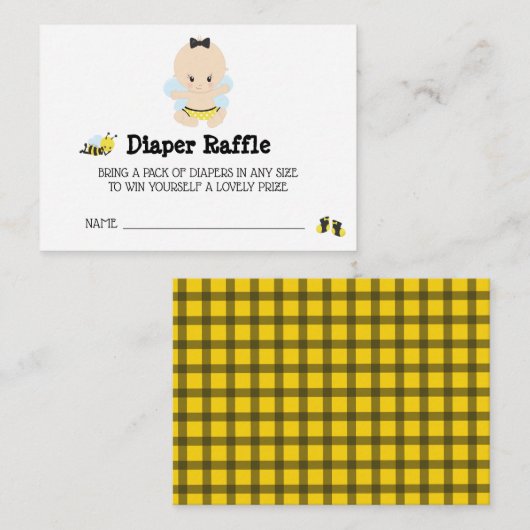 *~*ベビービー男の赤ちゃん格子状おむつラッフル エンクロージャーカード (正面/裏面)