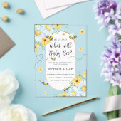 ベビービー白い花と性別が明らかにする アクリル招待状 (インサイチュ (ウェディング))