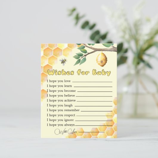 ベビービー赤ちゃんシャワーの願いベビーカード (スタンド正面)