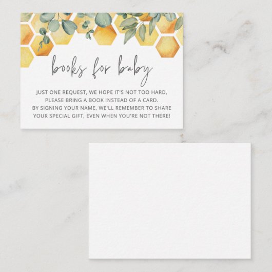 ベビービー赤ちゃんシャワーインサート用の本 エンクロージャーカード (正面/裏面)