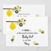 *～* ベビービー ベビーガール 可愛いシャワー招待状 招待状 (正面/裏面)