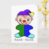 ベビーピエロノック – ノックジョークグリーティングカード カード (黄色い花)