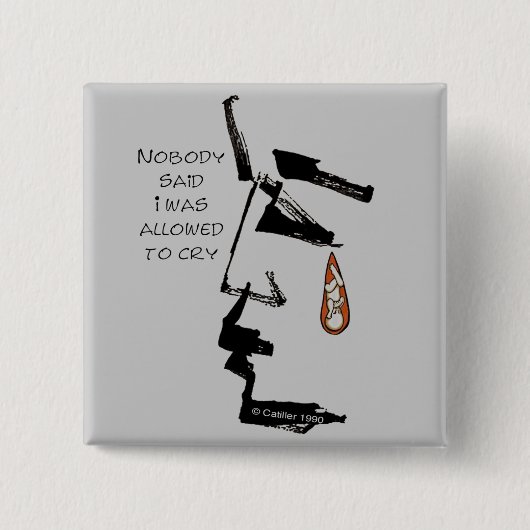 ベビーピンのティアドロップロス 缶バッジ (正面)