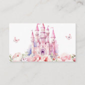 ベビーピンクおとぎ話の城の赤ちゃんシャワーのための本 エンクロージャーカード (裏面)