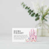 ベビーピンクおとぎ話の城の赤ちゃんシャワーのための本 エンクロージャーカード (スタンド正面)