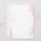 ベビーピンクそりの赤ちゃんシャワー外は寒い 招待状 (裏面)