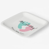 ベビーピンクとブルーベビーリビールシャワーパーティー ペーパープレート (傾斜あり)